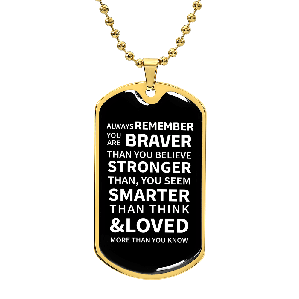 Braver Luxury Graphic Dog Tag Necklace - Beauty Belliss